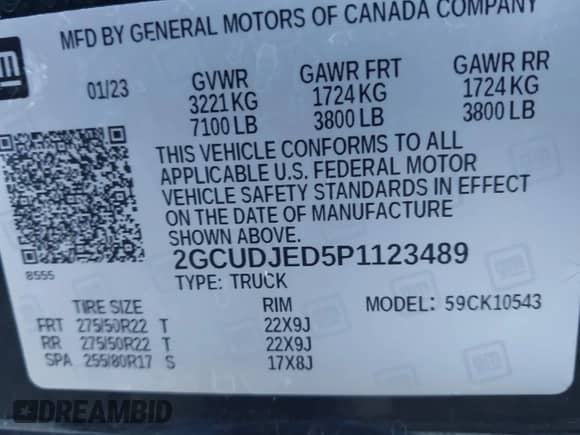 2023 Chevrolet Silverado 1500 High Country с VIN 2GCUDJED5P1123489, выставлен на аукционе IAAI как лот 43291869 с пробегом 28 648 миль миль и . История ставок и продаж доступна на DreamBid. Изображение 9.