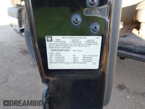 ✅ 2003 Chevrolet Silverado 2500HD LT • VIN: 1GCHC23G03F149878 • Lot: 43578062. Wystawiony na IAAI z przebiegiem 256 504 mil. Bezpłatny archiwum sprzedaży aukcyjnych z USA i szczegółowy raport historii pojazdu na DreamBid. Zdjęcie 9.