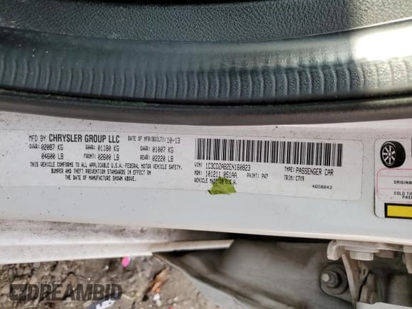 ✅ 2014 Dodge Avenger SE • VIN: 1C3CDZAB2EN160823 • Lot: 42765185. Wystawiony na Copart z przebiegiem 213 779 mil. Bezpłatny archiwum sprzedaży aukcyjnych z USA i szczegółowy raport historii pojazdu na DreamBid. Zdjęcie 14.