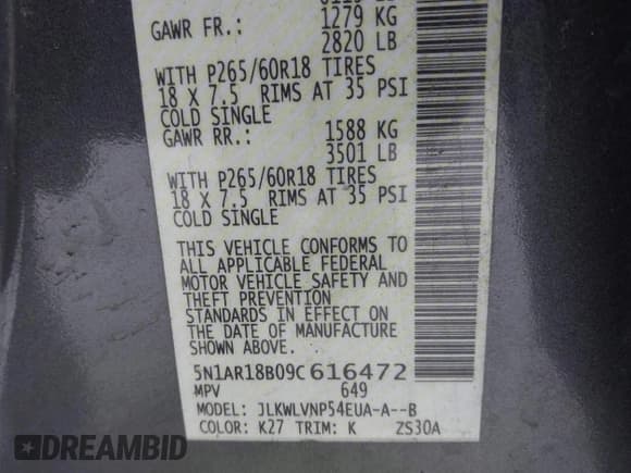 ✅ 2009 Nissan Pathfinder SE • VIN: 5N1AR18B09C616472 • Лот: 41253629. Опубликован ранее на IAAI с пробегом 101 125 миль. Бесплатный доступ к архиву аукционных продаж из США и подробный отчёт об истории автомобиля на DreamBid. Изображение 9.