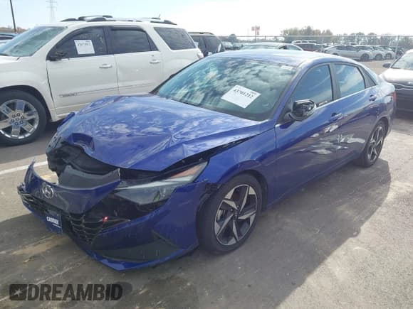 ✅ 2021 Hyundai Elantra Limited • VIN: KMHLP4AG8MU162691 • Lot: 43701212. Listed on IAAI with 46,245 mi. Free auction sales archive from the USA and detailed vehicle history report at DreamBid. Image 2.