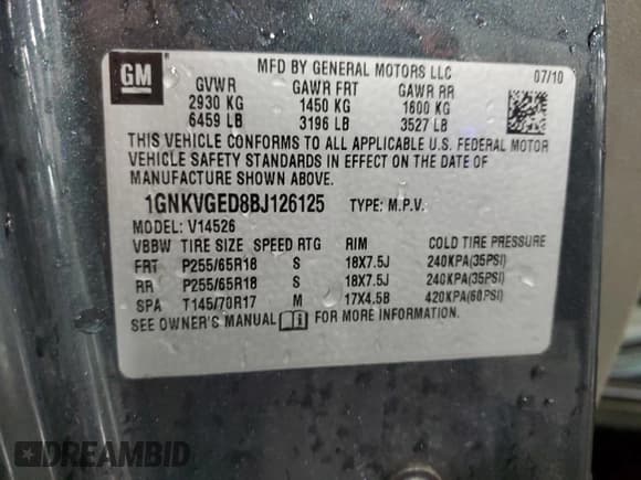 ✅ 2011 Chevrolet Traverse 1LT • VIN: 1GNKVGED8BJ126125 • Lot: 86654225. Wystawiony na Copart z przebiegiem 186 520 mil. Bezpłatny archiwum sprzedaży aukcyjnych z USA i szczegółowy raport historii pojazdu na DreamBid. Zdjęcie 13.