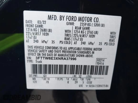 ✅ 2022 Ford Maverick XL • VIN: 3FTTW8E3XNRA37996 • Lot: 42287475. Wystawiony na IAAI z przebiegiem 23 523 mil. Bezpłatny archiwum sprzedaży aukcyjnych z USA i szczegółowy raport historii pojazdu na DreamBid. Zdjęcie 9.