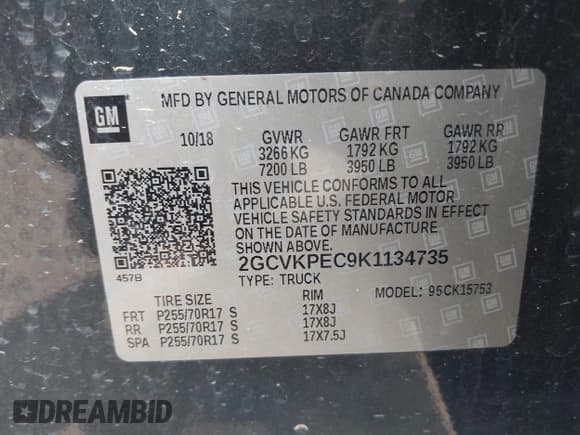 ✅ 2019 Chevrolet Silverado 1500 LT • VIN: 2GCVKPEC9K1134735 • Lot: 42465508. Wystawiony na IAAI z przebiegiem 108 520 mil. Bezpłatny archiwum sprzedaży aukcyjnych z USA i szczegółowy raport historii pojazdu na DreamBid. Zdjęcie 9.