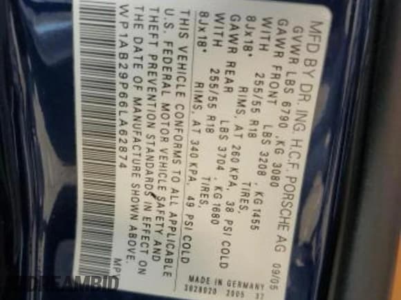 ✅ 2006 Porsche Cayenne S • VIN: WP1AB29P66LA62874 • Lot: 76736064. Listed on Copart with 147,266 mi. Free auction sales archive from the USA and detailed vehicle history report at DreamBid. Image 10.