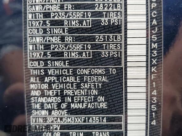 ✅ 2019 Infiniti QX50 Essential • VIN: 3PCAJ5M3XKF143514 • Лот: 83955625. Опубликован ранее на Copart с пробегом 158 759 миль. Бесплатный доступ к архиву аукционных продаж из США и подробный отчёт об истории автомобиля на DreamBid. Изображение 12.