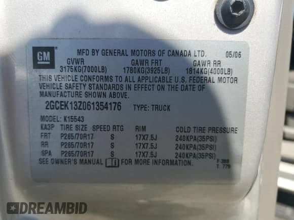 ✅ 2006 Chevrolet Silverado 1500 LT1 • VIN: 2GCEK13Z061354176 • Лот: 62139694. Опубликован ранее на Copart с пробегом 114 573 миль. Бесплатный доступ к архиву аукционных продаж из США и подробный отчёт об истории автомобиля на DreamBid. Изображение 12.
