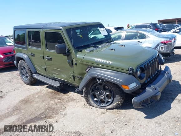 ✅ 2023 Jeep Wrangler Sport S • VIN: 1C4HJXDN0PW695795 • Lot: 41974691. Listed on IAAI with 32,734 mi. Free auction sales archive from the USA and detailed vehicle history report at DreamBid. Image 1.