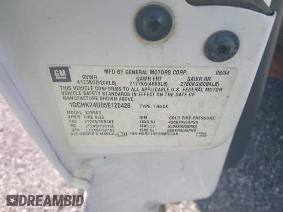 ✅ 2005 Chevrolet Silverado 2500HD Work Truck • VIN: 1GCHK24U05E120428 • Лот: 41447936. Опубликован ранее на IAAI с пробегом Не указан. Бесплатный доступ к архиву аукционных продаж из США и подробный отчёт об истории автомобиля на DreamBid. Изображение 9.
