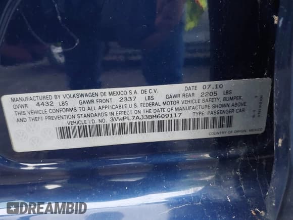 ✅ 2011 Volkswagen Jetta TDI • VIN: 3VWPL7AJ3BM609117 • Lot: 43782453. Listed on IAAI with 138,144 mi. Free auction sales archive from the USA and detailed vehicle history report at DreamBid. Image 9.