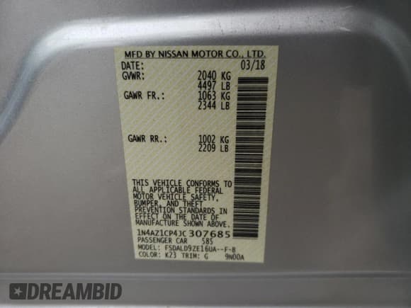 ✅ 2018 Nissan LEAF SL • VIN: 1N4AZ1CP4JC307685 • Lot: 62296292. Wystawiony na Copart z przebiegiem 32 964 mil. Bezpłatny archiwum sprzedaży aukcyjnych z USA i szczegółowy raport historii pojazdu na DreamBid. Zdjęcie 10.