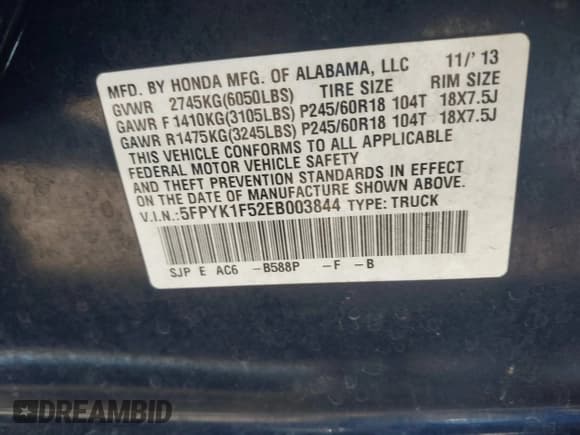 ✅ 2014 Honda Ridgeline RTL • VIN: 5FPYK1F52EB003844 • Lot: 43497626. Wystawiony na IAAI z przebiegiem 186 134 mil. Bezpłatny archiwum sprzedaży aukcyjnych z USA i szczegółowy raport historii pojazdu na DreamBid. Zdjęcie 9.