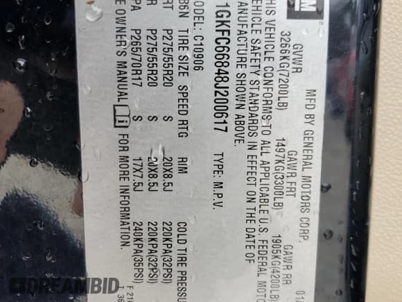 ✅ 2008 GMC Yukon XL • VIN: 1GKFC66848J200617 • Лот: 46291085. Опубликован ранее на Copart с пробегом 102 905 миль. Бесплатный доступ к архиву аукционных продаж из США и подробный отчёт об истории автомобиля на DreamBid. Изображение 14.