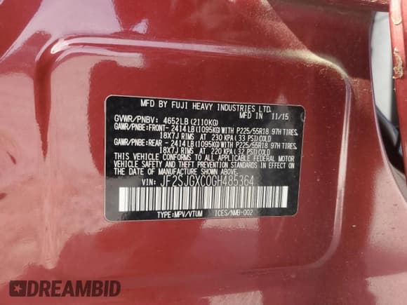 ✅ 2016 Subaru Forester XT Touring • VIN: JF2SJGXC0GH485364 • Lot: 92163125. Wystawiony na Copart z przebiegiem 39 331 mil. Bezpłatny archiwum sprzedaży aukcyjnych z USA i szczegółowy raport historii pojazdu na DreamBid. Zdjęcie 13.