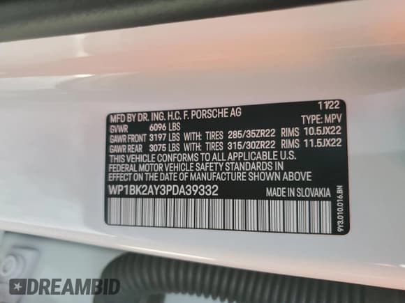 ✅ 2023 Porsche Cayenne Turbo GT • VIN: WP1BK2AY3PDA39332 • Lot: 75087664. Listed on Copart with Not provided. Free auction sales archive from the USA and detailed vehicle history report at DreamBid. Image 14.