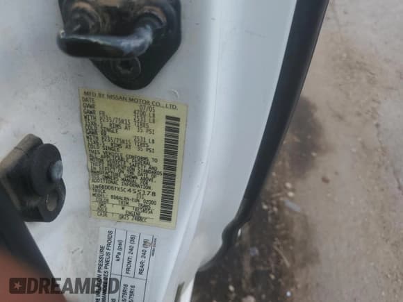 ✅ 2005 Nissan Frontier XE • VIN: 1N6BD06TX5C455178 • Lot: 68701775. Listed on Copart with 167,568 mi. Free auction sales archive from the USA and detailed vehicle history report at DreamBid. Image 12.