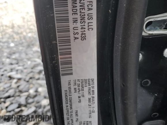 ✅ 2022 Jeep Grand Wagoneer Series I • VIN: 1C4SJVEJ3NS141435 • Lot: 46876204. Listed on Copart with Not provided. Free auction sales archive from the USA and detailed vehicle history report at DreamBid. Image 13.