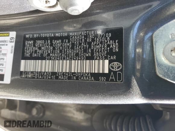 ✅ 2010 Toyota Matrix • VIN: 2T1KU4EE3AC249490 • Лот: 84991185. Опубликован ранее на Copart с пробегом 251 143 миль. Бесплатный доступ к архиву аукционных продаж из США и подробный отчёт об истории автомобиля на DreamBid. Изображение 13.