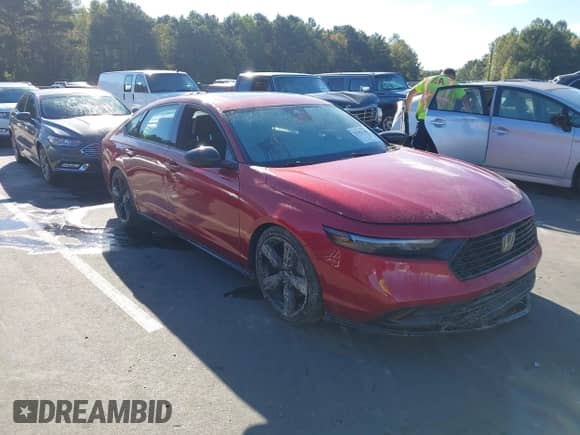 2023 Honda Accord Sport-L z VIN 1HGCY2F79PA018721, wystawiony jako IAAI lot #43383394 z przebiegiem Nie podano mil oraz . Historia ofert i sprzedaży dostępna na DreamBid. Obrazek 1.