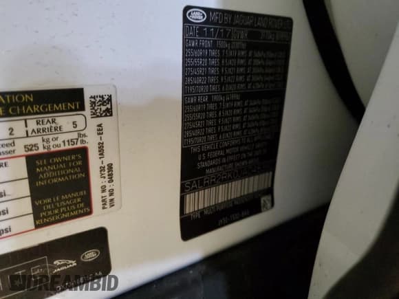 ✅ 2018 Land Rover Discovery HSE • VIN: SALRR2RK0JA048390 • Lot: 88064575. Wystawiony na Copart z przebiegiem Nie podano. Bezpłatny archiwum sprzedaży aukcyjnych z USA i szczegółowy raport historii pojazdu na DreamBid. Zdjęcie 13.