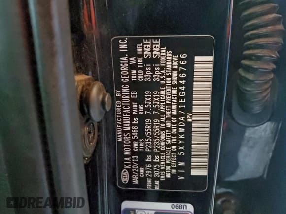 ✅ 2014 Kia Sorento SX Limited • VIN: 5XYKWDA71EG446766 • Lot: 94994945. Listed on Copart with 136,096 mi. Free auction sales archive from the USA and detailed vehicle history report at DreamBid. Image 13.