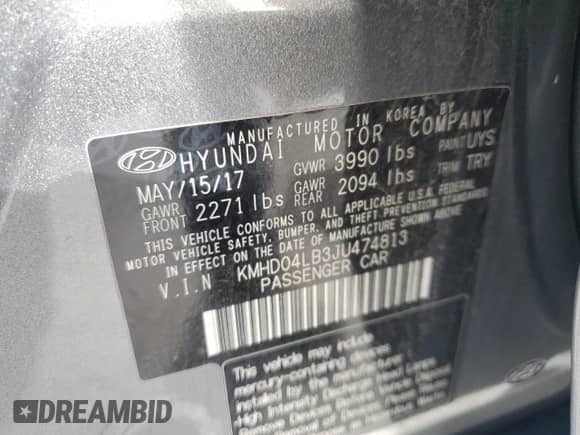 2018 Hyundai Elantra Sport с VIN KMHD04LB3JU474813, выставлен на аукционе Copart как лот 53288125 с пробегом 86 268 миль миль и Списание • Salvage title. История ставок и продаж доступна на DreamBid. Изображение 12.