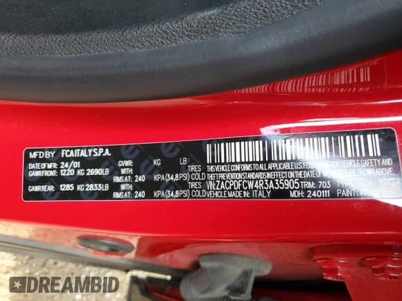 ✅ 2024 Dodge Hornet R/T • VIN: ZACPDFCW4R3A35905 • Lot: 70509315. Wystawiony na Copart z przebiegiem Nie podano mil. Skorzystaj z bezpłatnego archiwum sprzedaży aukcyjnych z USA i zobacz szczegółowy raport historii pojazdu na DreamBid. Zdjęcie 14.