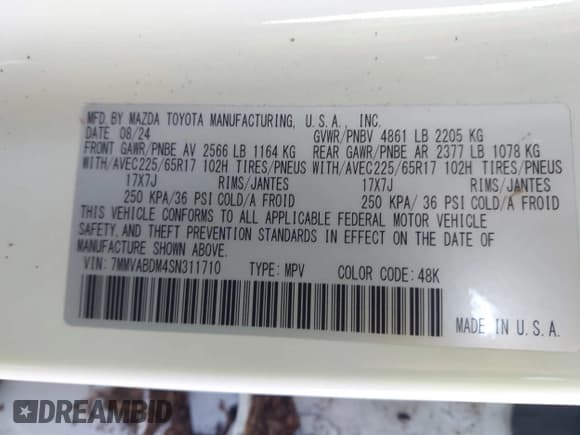 ✅ 2025 Mazda CX-50 S Premium • VIN: 7MMVABDM4SN311710 • Lot: 43368367. Wystawiony na IAAI z przebiegiem Nie podano. Bezpłatny archiwum sprzedaży aukcyjnych z USA i szczegółowy raport historii pojazdu na DreamBid. Zdjęcie 9.