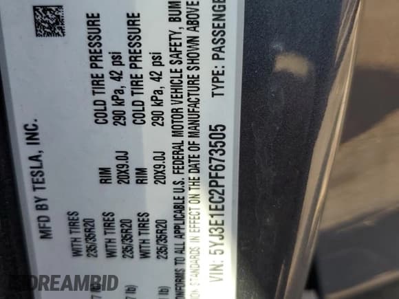 ✅ 2023 Tesla Model 3 Performance • VIN: 5YJ3E1EC2PF673505 • Lot: 51285665. Wystawiony na Copart z przebiegiem 12 019 mil. Bezpłatny archiwum sprzedaży aukcyjnych z USA i szczegółowy raport historii pojazdu na DreamBid. Zdjęcie 12.