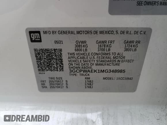 ✅ 2021 Chevrolet Silverado 1500 Work Truck • VIN: 3GCPWAEK1MG348985 • Lot: 85232524. Listed on Copart with 76,342 mi. Free auction sales archive from the USA and detailed vehicle history report at DreamBid. Image 14.