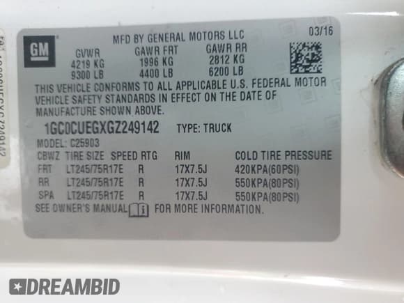 ✅ 2016 Chevrolet Silverado 2500HD Work Truck • VIN: 1GC0CUEGXGZ249142 • Лот: 63305605. Опубликован ранее на Copart с пробегом 181 234 миль. Бесплатный доступ к архиву аукционных продаж из США и подробный отчёт об истории автомобиля на DreamBid. Изображение 12.