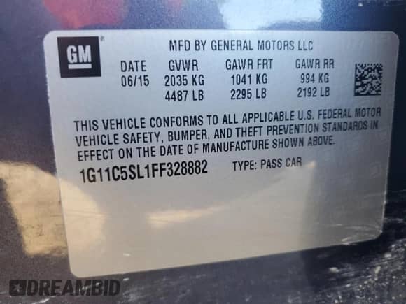 ✅ 2015 Chevrolet Malibu LT • VIN: 1G11C5SL1FF328882 • Лот: 80796515. Размещён на Copart с пробегом 119 735 миль миль. Получите бесплатный доступ к архиву аукционных продаж из США и посмотрите подробный отчёт об истории автомобиля на DreamBid. Изображение 13.