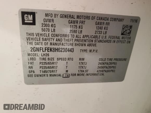 ✅ 2017 Chevrolet Equinox LT • VIN: 2GNFLFEK8H6230443 • Лот: 80149195. Опубликован ранее на Copart с пробегом 146 092 миль. Бесплатный доступ к архиву аукционных продаж из США и подробный отчёт об истории автомобиля на DreamBid. Изображение 12.