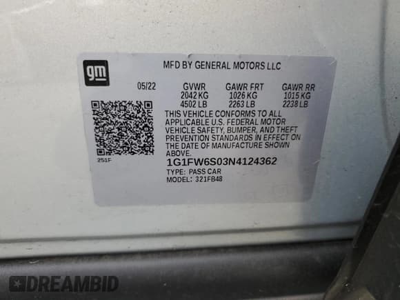 ✅ 2022 Chevrolet Bolt EV 1LT • VIN: 1G1FW6S03N4124362 • Lot: 53601085. Wystawiony na Copart z przebiegiem 16 068 mil. Bezpłatny archiwum sprzedaży aukcyjnych z USA i szczegółowy raport historii pojazdu na DreamBid. Zdjęcie 13.