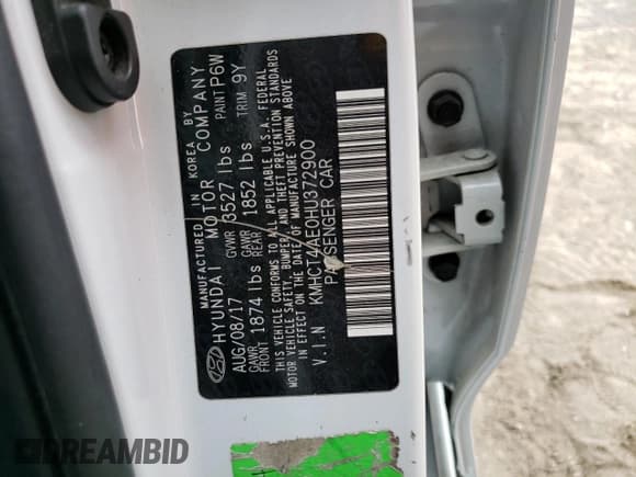 ✅ 2017 Hyundai Accent SE • VIN: KMHCT4AE0HU372900 • Lot: 91310035. Wystawiony na Copart z przebiegiem 82 256 mil. Bezpłatny archiwum sprzedaży aukcyjnych z USA i szczegółowy raport historii pojazdu na DreamBid. Zdjęcie 12.