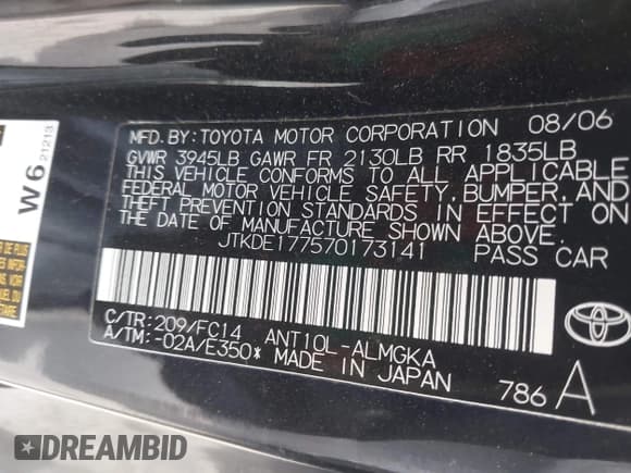 ✅ 2007 Scion tC Spec • VIN: JTKDE177570173141 • Lot: 42918079. Wystawiony na IAAI z przebiegiem 63 673 mil. Bezpłatny archiwum sprzedaży aukcyjnych z USA i szczegółowy raport historii pojazdu na DreamBid. Zdjęcie 9.