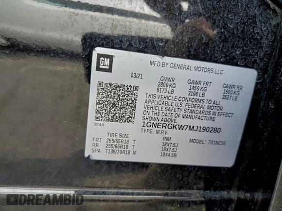 ✅ 2021 Chevrolet Traverse LT Cloth • VIN: 1GNERGKW7MJ190280 • Lot: 93726935. Wystawiony na Copart z przebiegiem 57 579 mil. Bezpłatny archiwum sprzedaży aukcyjnych z USA i szczegółowy raport historii pojazdu na DreamBid. Zdjęcie 13.