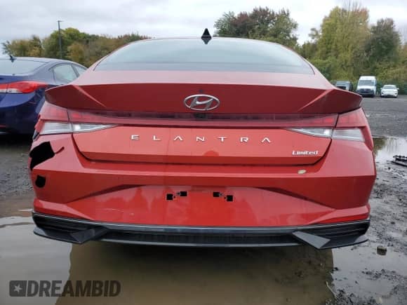 2021 Hyundai Elantra Limited with VIN KMHLP4AG9MU114410, listed as a Copart auction lot 86509285 with 33,487 mi miles and Clean title. Bid and sale history available at DreamBid. Image 6.