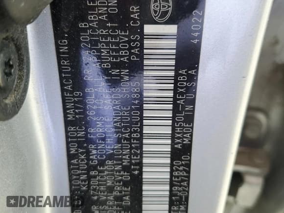 ✅ 2020 Toyota Avalon Hybrid XSE • VIN: 4T1E21FB3LU014885 • Лот: 53574935. Опубликован ранее на Copart с пробегом 65 173 миль. Бесплатный доступ к архиву аукционных продаж из США и подробный отчёт об истории автомобиля на DreamBid. Изображение 14.