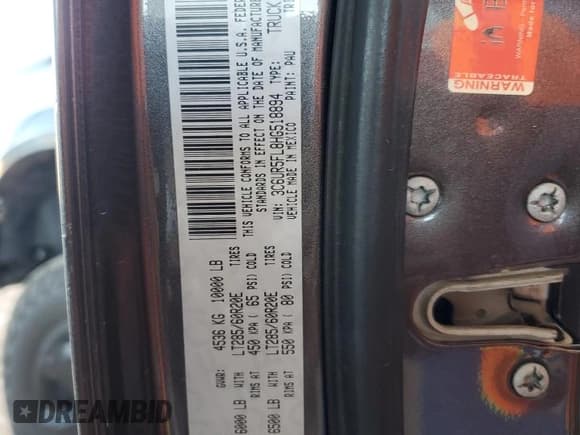 ✅ 2017 Ram 2500 Laramie • VIN: 3C6UR5FL8HG518894 • Лот: 80725505. Опубликован ранее на Copart с пробегом 149 650 миль. Бесплатный доступ к архиву аукционных продаж из США и подробный отчёт об истории автомобиля на DreamBid. Изображение 12.