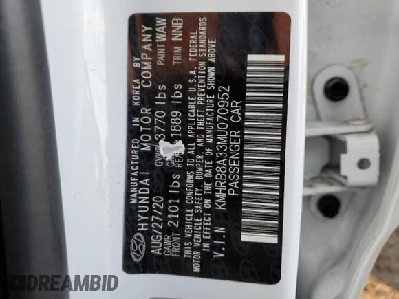 ✅ 2021 Hyundai Venue SE • VIN: KMHRB8A33MU070952 • Lot: 80536604. Listed on Copart with 24,495 mi. Free auction sales archive from the USA and detailed vehicle history report at DreamBid. Image 15.