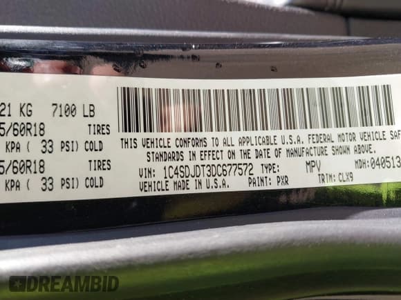 ✅ 2013 Dodge Durango Crew • VIN: 1C4SDJDT3DC677572 • Lot: 43370099. Listed on IAAI with 156,244 mi. Free auction sales archive from the USA and detailed vehicle history report at DreamBid. Image 9.