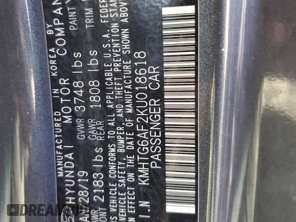 2019 Hyundai Veloster 2.0 с VIN KMHTG6AF2KU018618, выставлен на аукционе Copart как лот 76742344 с пробегом 79 391 миль миль и Списание • Salvage title. История ставок и продаж доступна на DreamBid. Изображение 12.