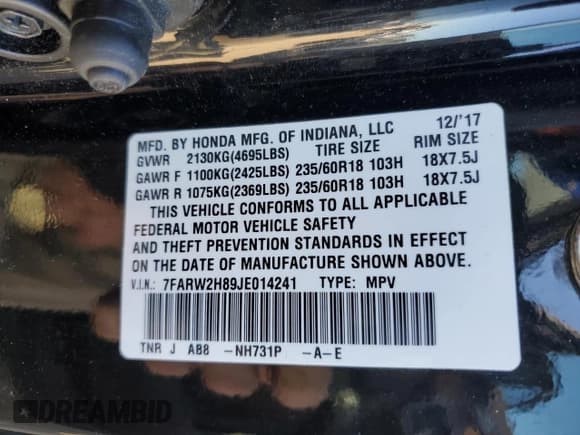 ✅ 2018 Honda CR-V EX-L • VIN: 7FARW2H89JE014241 • Lot: 91002165. Wystawiony na Copart z przebiegiem 96 190 mil. Bezpłatny archiwum sprzedaży aukcyjnych z USA i szczegółowy raport historii pojazdu na DreamBid. Zdjęcie 12.