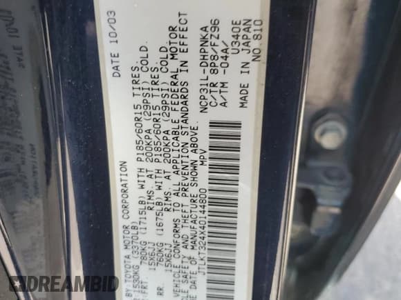 ✅ 2004 Scion xB • VIN: JTLKT324X40144800 • Лот: 84915235. Опубликован ранее на Copart с пробегом 277 578 миль. Бесплатный доступ к архиву аукционных продаж из США и подробный отчёт об истории автомобиля на DreamBid. Изображение 12.