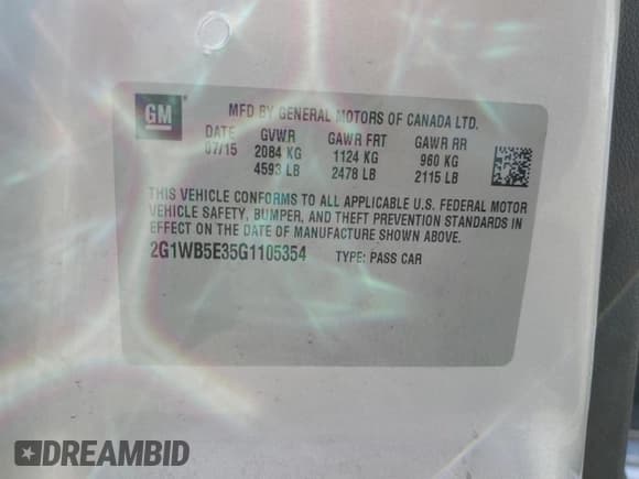 ✅ 2016 Chevrolet Impala LT • VIN: 2G1WB5E35G1105354 • Лот: 92499045. Опубликован ранее на Copart с пробегом 179 177 миль. Бесплатный доступ к архиву аукционных продаж из США и подробный отчёт об истории автомобиля на DreamBid. Изображение 12.