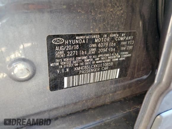 ✅ 2019 Hyundai Ioniq Limited • VIN: KMHC85LCXKU110859 • Lot: 59400815. Wystawiony na Copart z przebiegiem 75 901 mil. Bezpłatny archiwum sprzedaży aukcyjnych z USA i szczegółowy raport historii pojazdu na DreamBid. Zdjęcie 13.