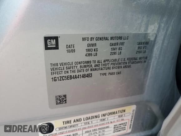 ✅ 2010 Chevrolet Malibu 1LT • VIN: 1G1ZC5EB4A4148483 • Lot: 73301774. Listed on Copart with 152,710 mi. Free auction sales archive from the USA and detailed vehicle history report at DreamBid. Image 12.