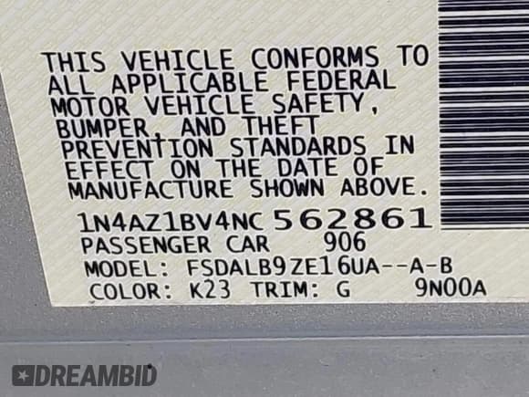 ✅ 2022 Nissan LEAF S • VIN: 1N4AZ1BV4NC562861 • Lot: 43360318. Listed on IAAI with 10,449 mi. Free auction sales archive from the USA and detailed vehicle history report at DreamBid. Image 9.