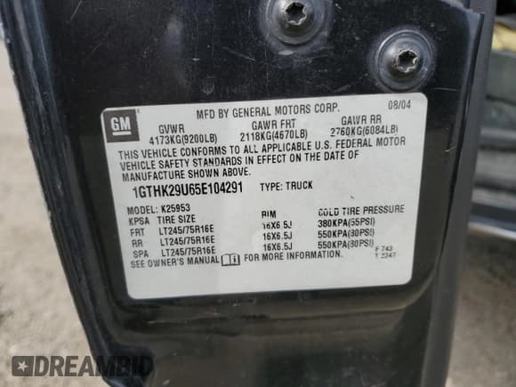 ✅ 2005 GMC Sierra 2500HD SLT • VIN: 1GTHK29U65E104291 • Лот: 52749715. Опубликован ранее на Copart с пробегом 375 990 миль. Бесплатный доступ к архиву аукционных продаж из США и подробный отчёт об истории автомобиля на DreamBid. Изображение 12.